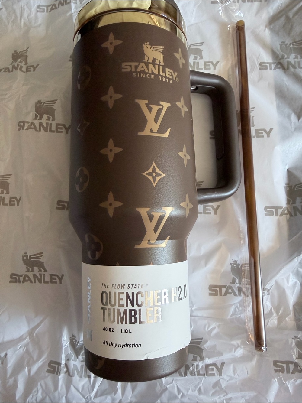 Stanley Brown lv Tumbler with Gold  Accents